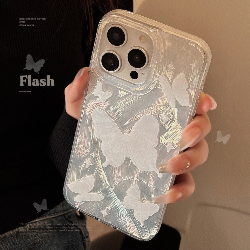 Iridescent Brush Bow Case – Iridescent Ground Colour Butterflies & Iridescent Ground White Butterflies