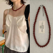 Agate Chalcedony Beaded Necklace