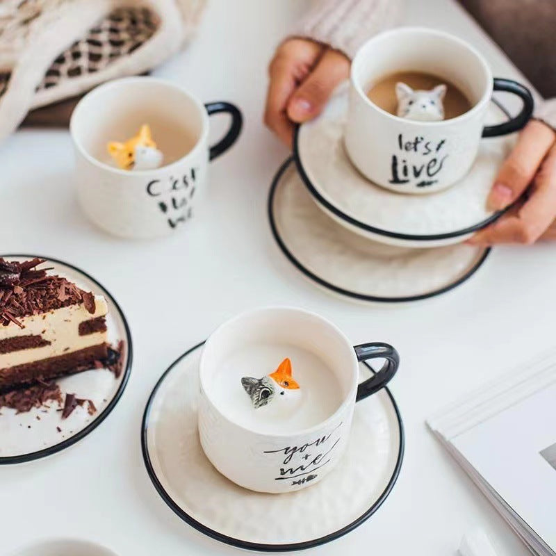 3D Cat Ceramic Coffee Cup