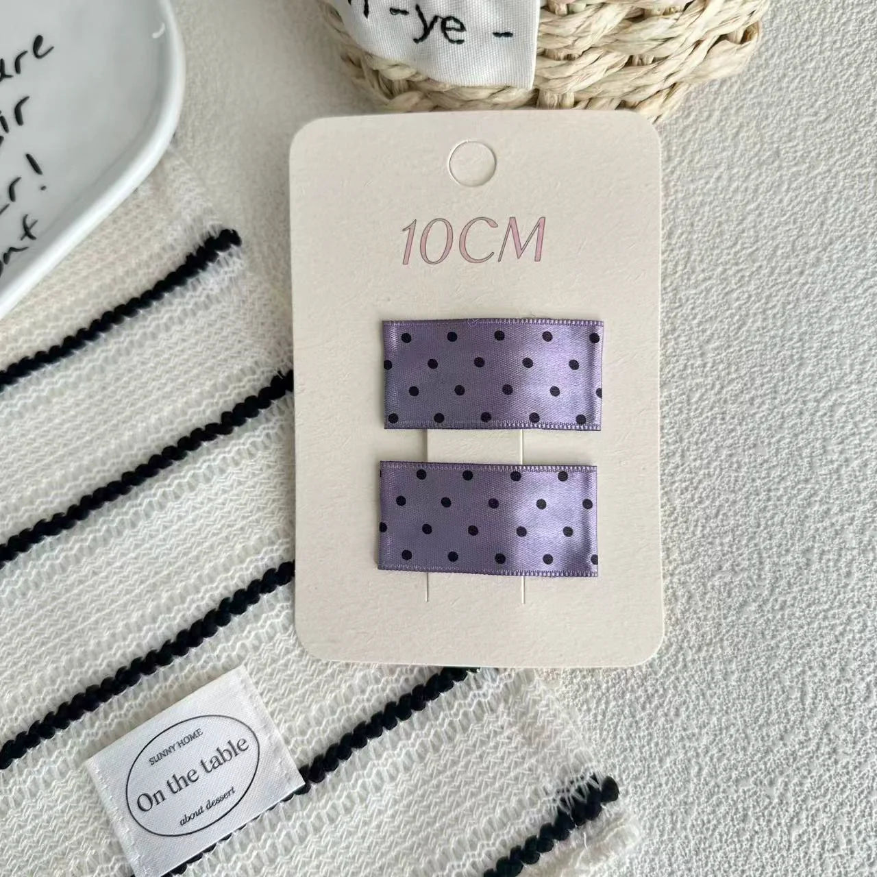 Satin Heart Polka Dot Hairpin - Modomu