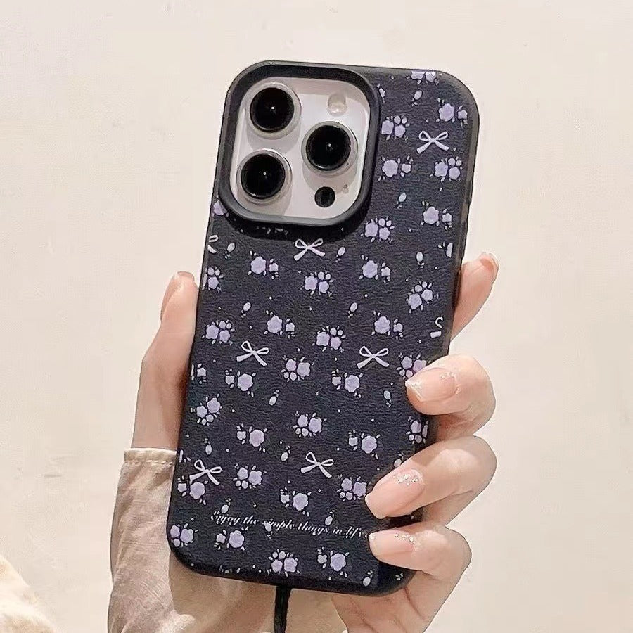 Cherry Bow Grain iPhone Case