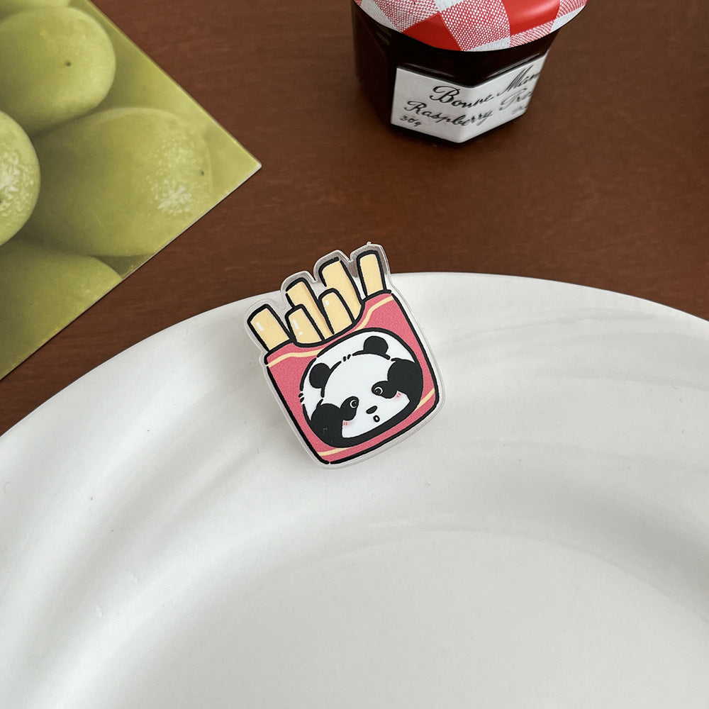Cute Panda Acrylic Brooch Pin - Modomu