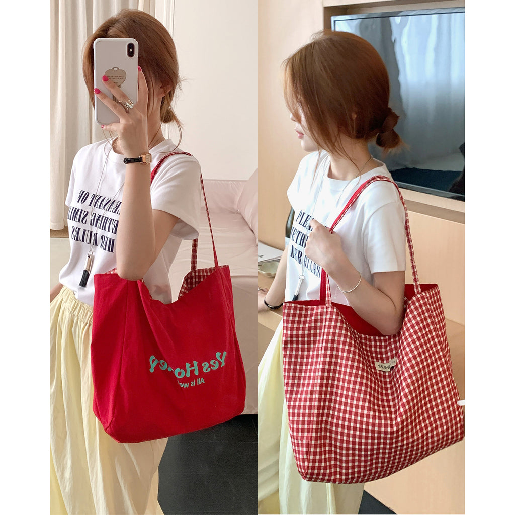 Printed Nylon Shoulder Tote Bag
