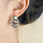 Hammered Metal Stud Earrings