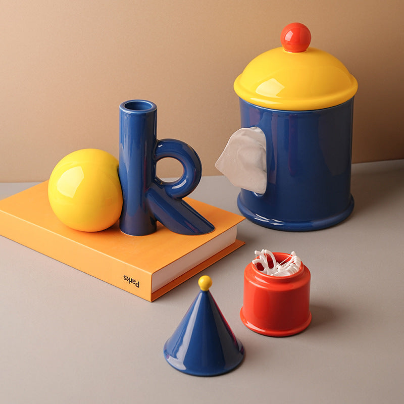 Ceramic Floss Tube Desk Decor