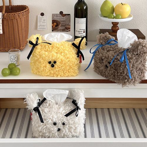 Plush Puppy Tissue Box Cover - Modomu
