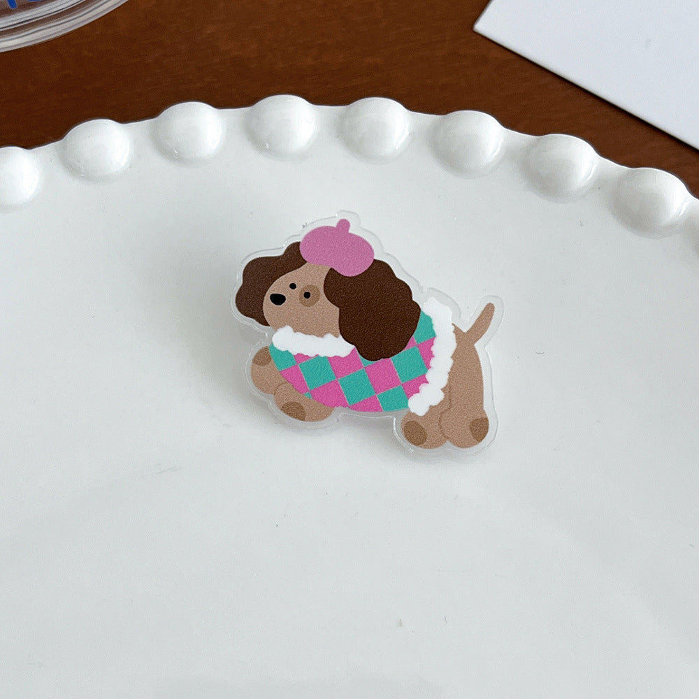Cute Puppy Acrylic Brooch - Modomu