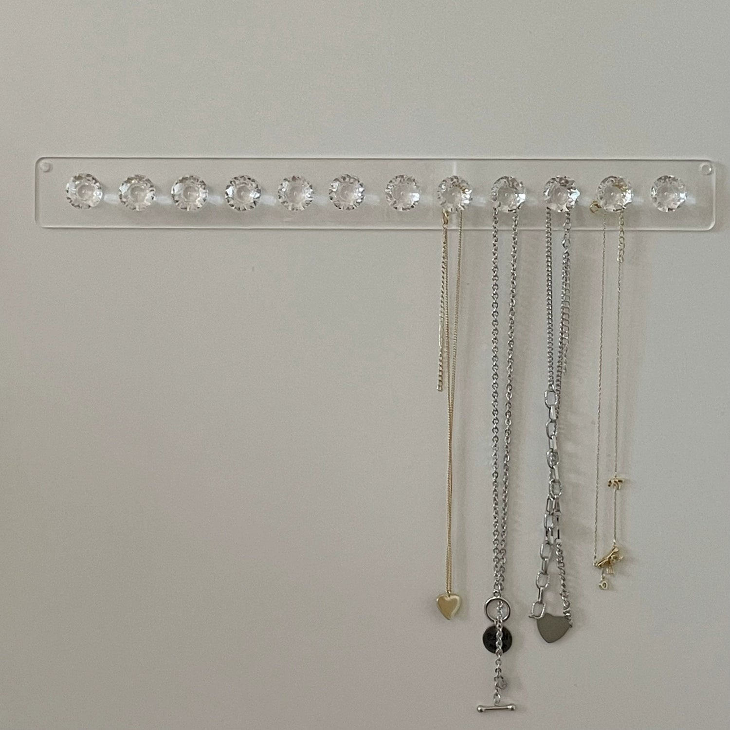 Acrylic 12 Hook Jewelry Storage