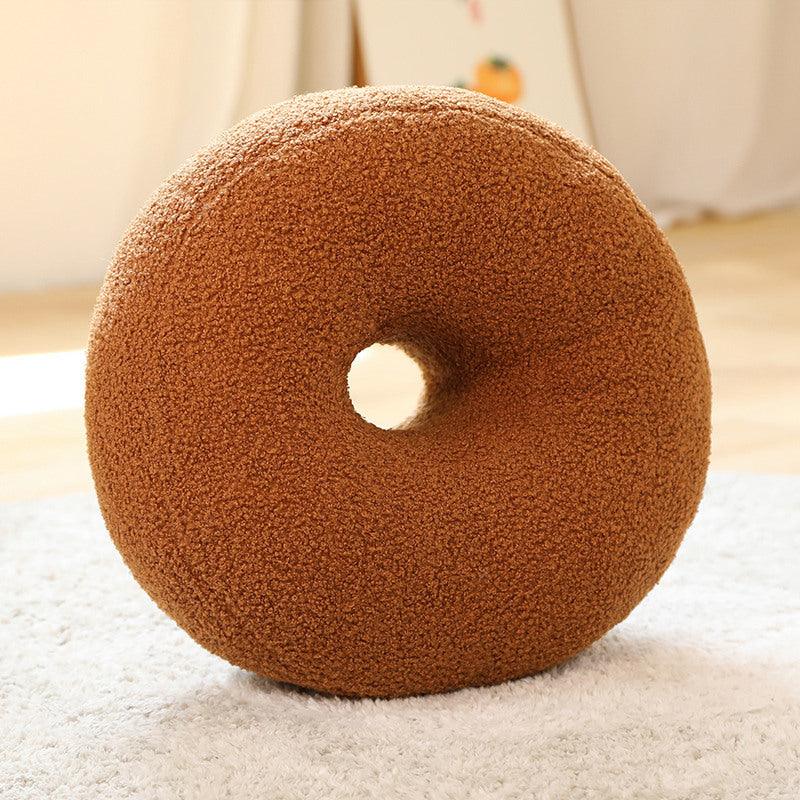 Brown Donut Cashmere Fleece Pillow