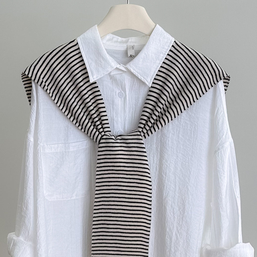 Striped Hooded Cape Shawl Wrap