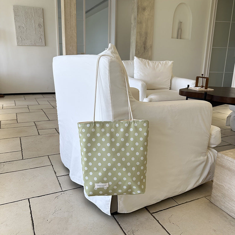 Polka Dot Canvas Tote