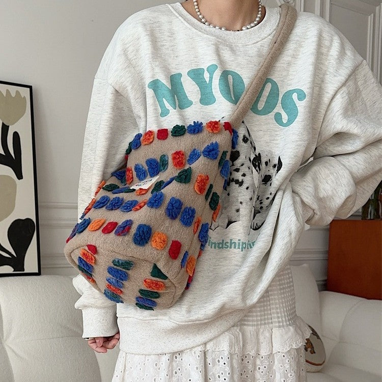 Plush Bucket Shoulder Bag - Modomu