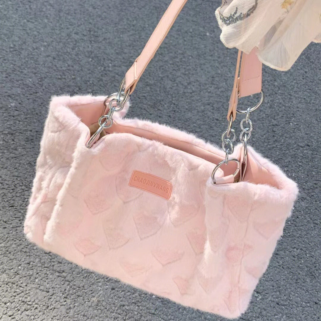 Plush Heart Tote Bag