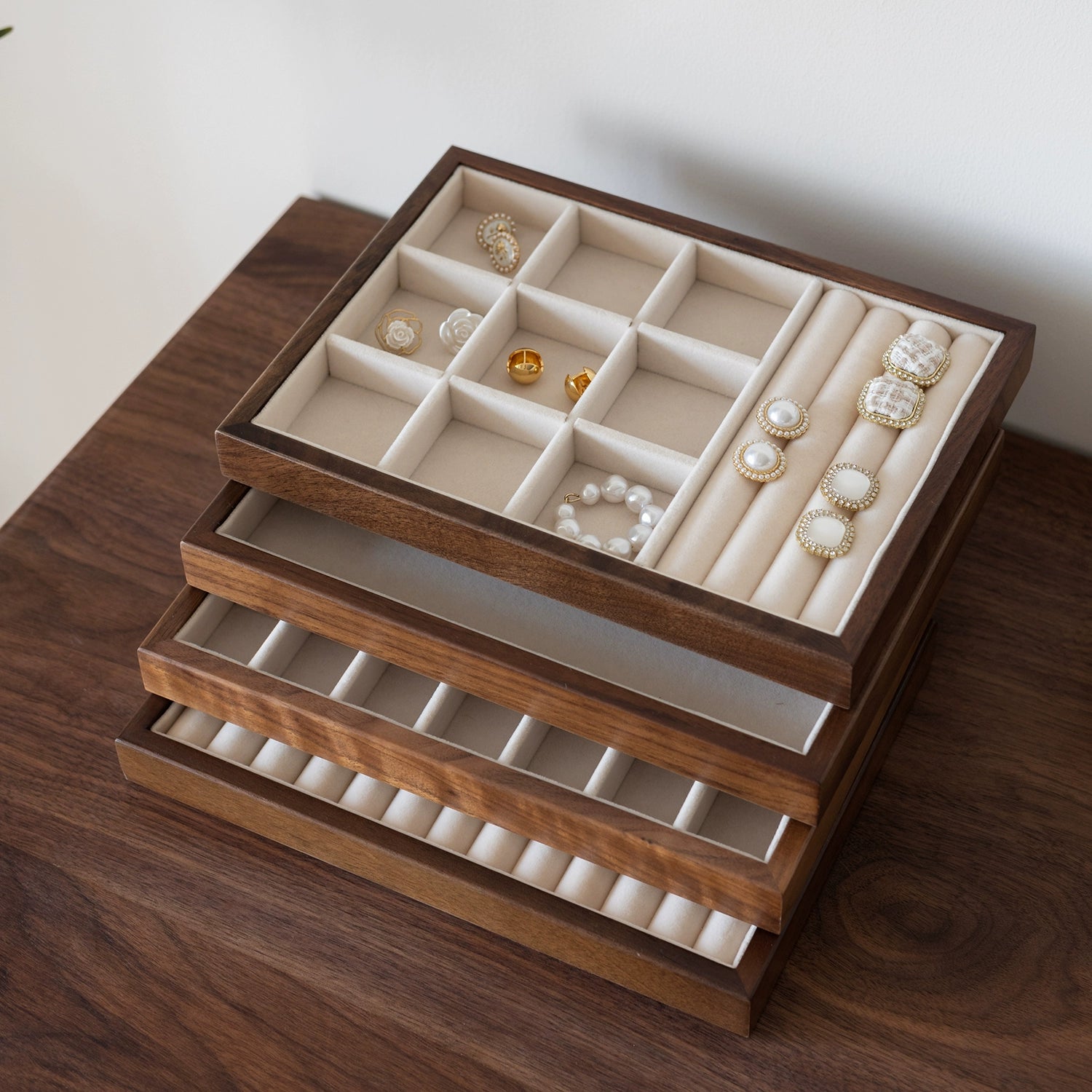 Wooden Jewelry Tray Organizer