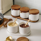 Ceramic Seasoning Jar Set Organizer