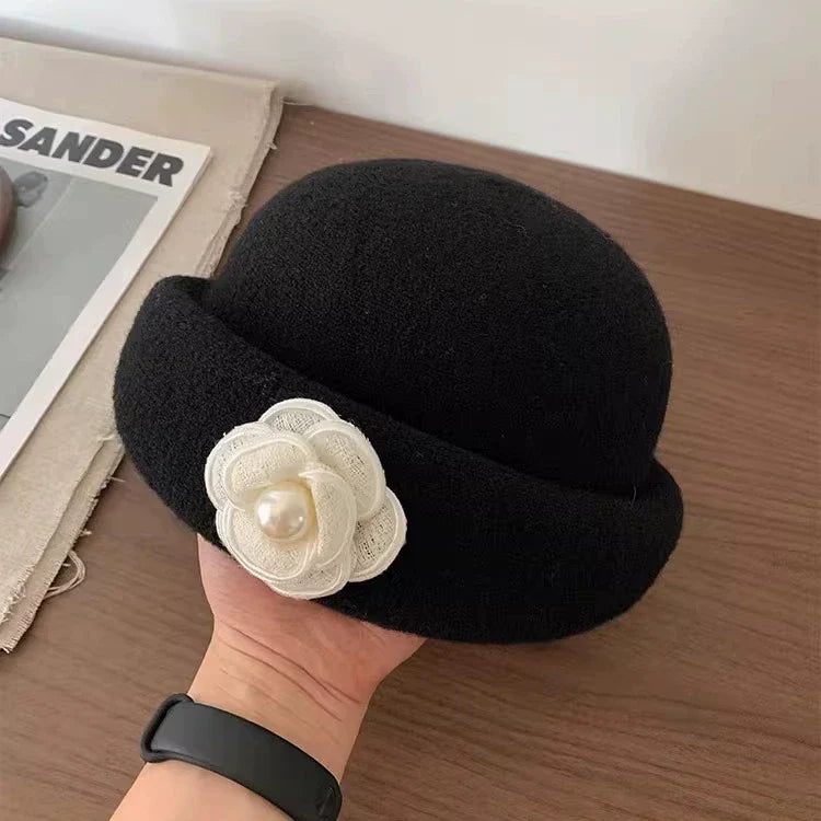 Pearl Flower Wide Brim Hat - Modomu
