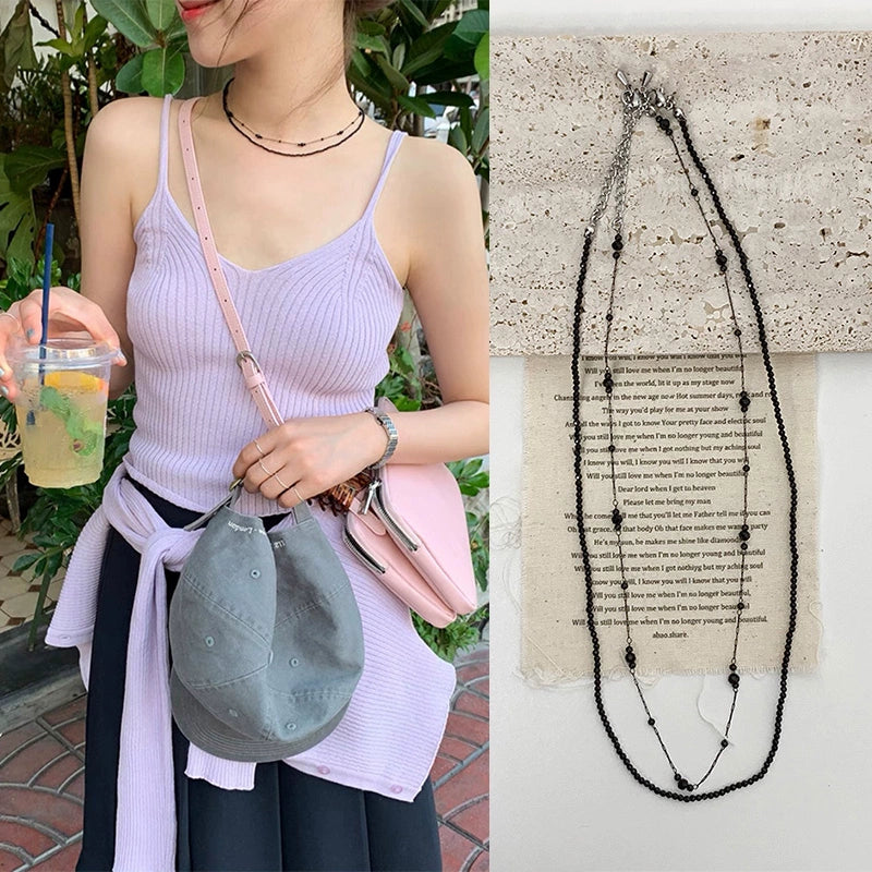 Black Spinel Beaded Choker