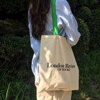Contrast Handle Cotton Tote
