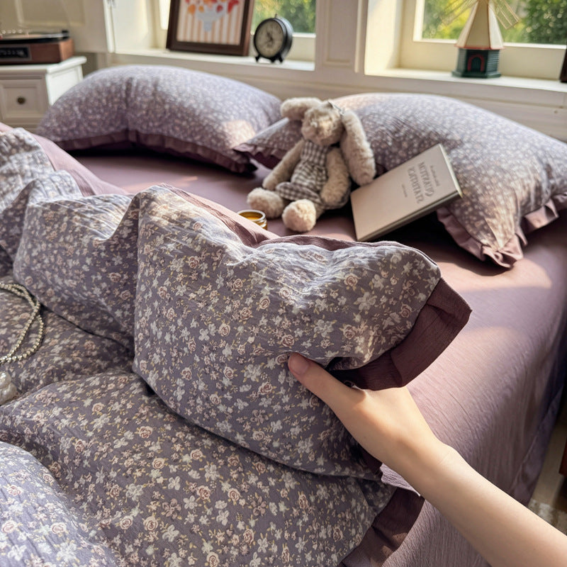 Ruffled Ditsy Floral Bedding Set