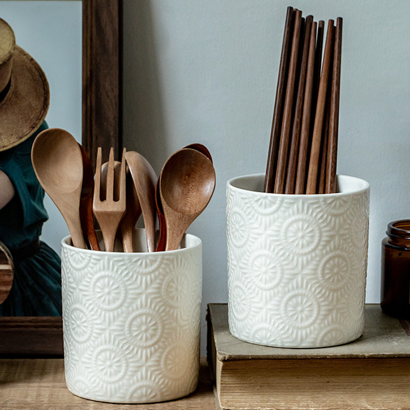Ceramic Relief Utensil Storage