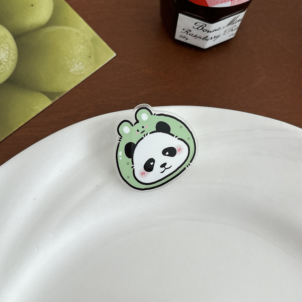 Cute Panda Acrylic Brooch Pin - Modomu