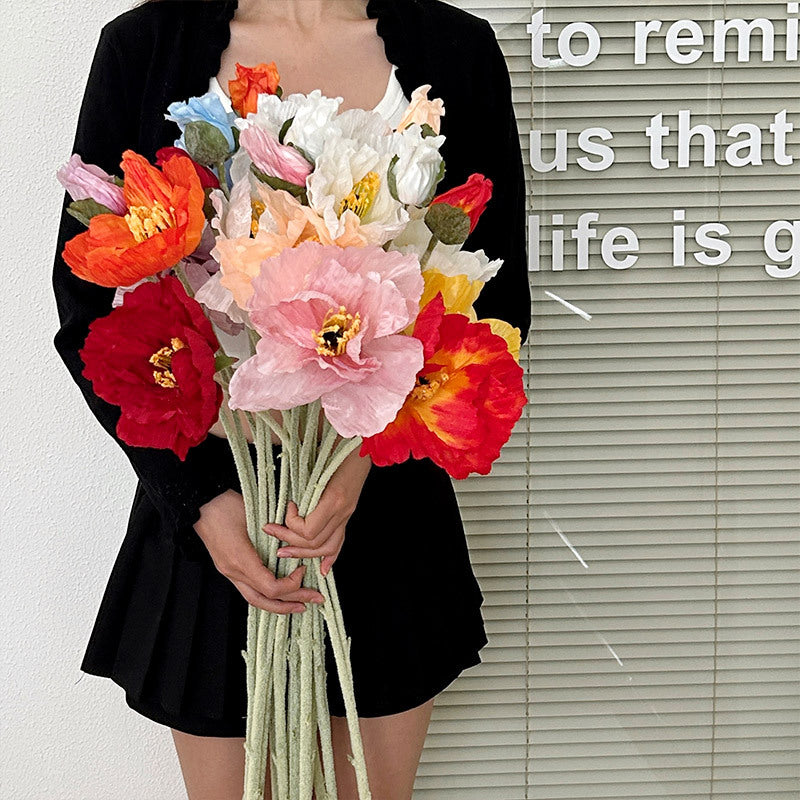 Realistic Poppy Silk Stems - Modomu