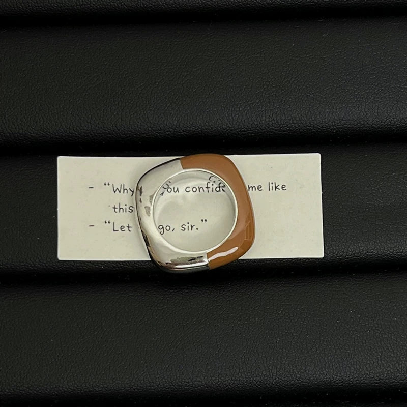 Geometric Metal Square Statement Ring - Modomu