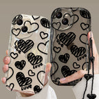 Scribbled Heart Wavy iPhone Case