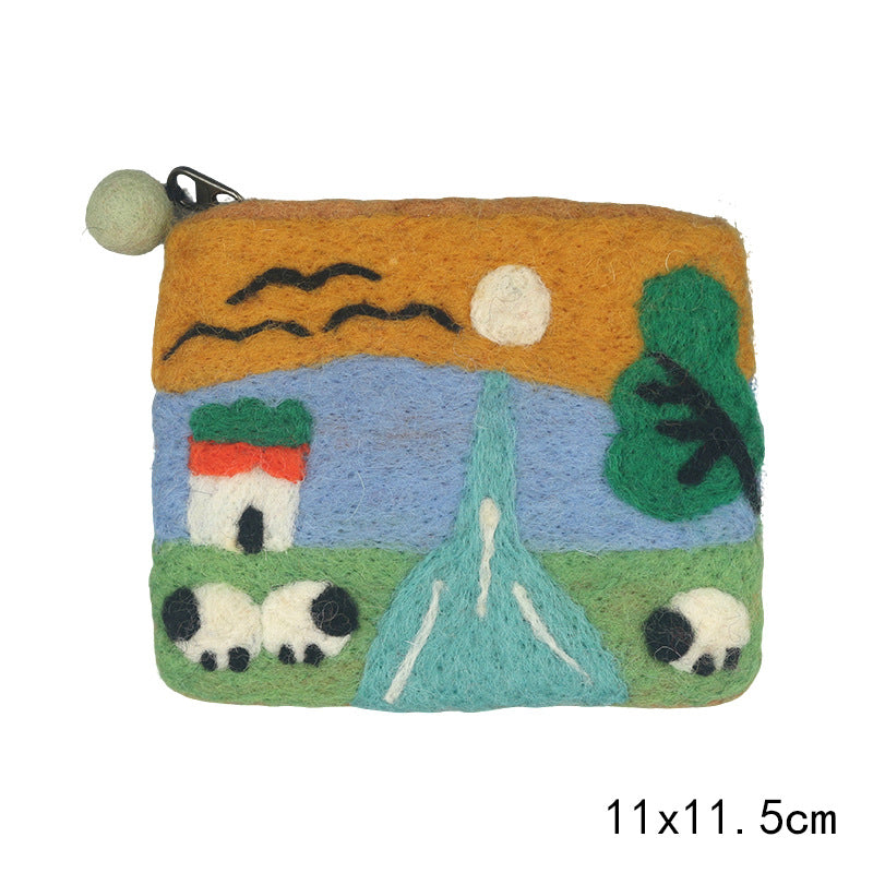 Handmade Felted Sheep Pouch