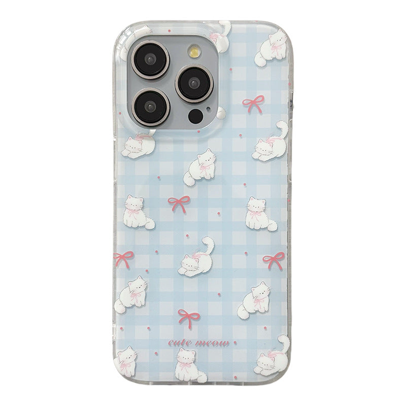 Gingham Bow Cat Phone Case