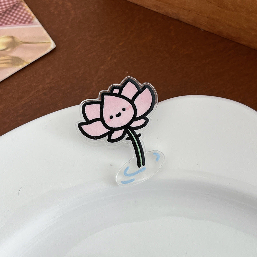 Cartoon Flower Plant Brooch Pin