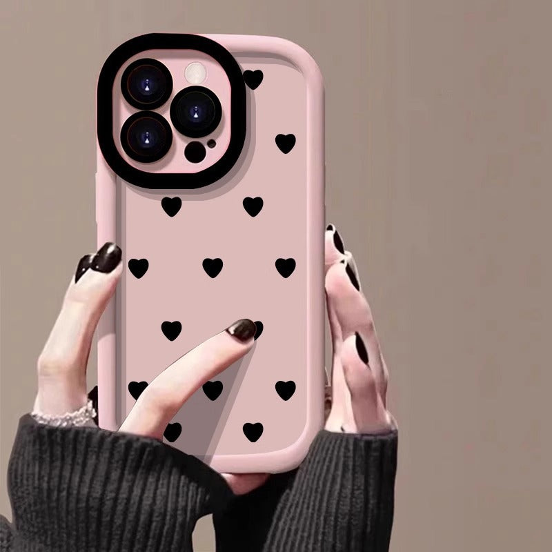 Scattered Hearts Puffy Case – Neutral Heart Designs