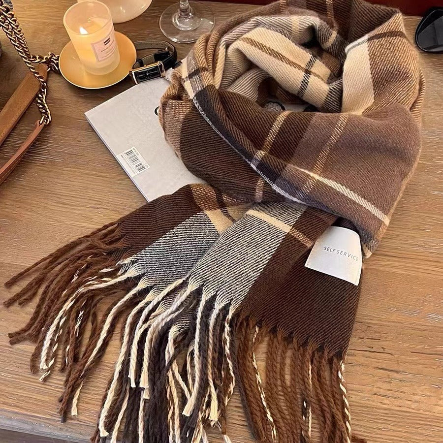 Check Faux Cashmere Scarf