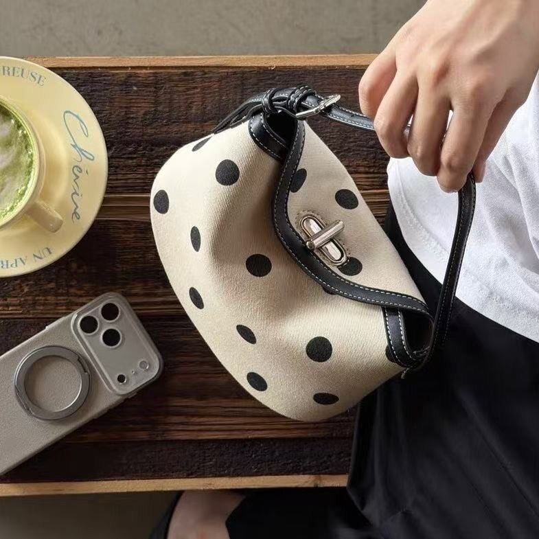 Polka Dot Turn-Lock Bag