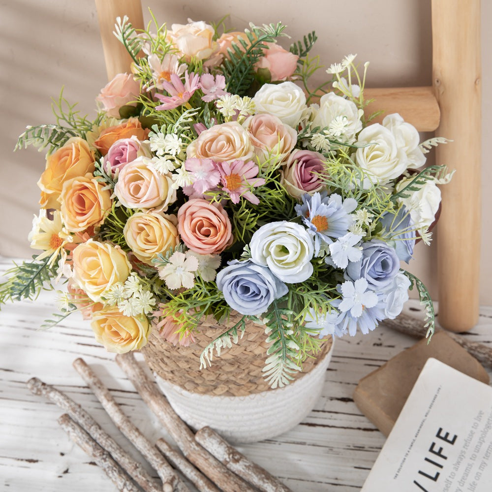 Rose Daisy Faux Flower Bouquet - Modomu