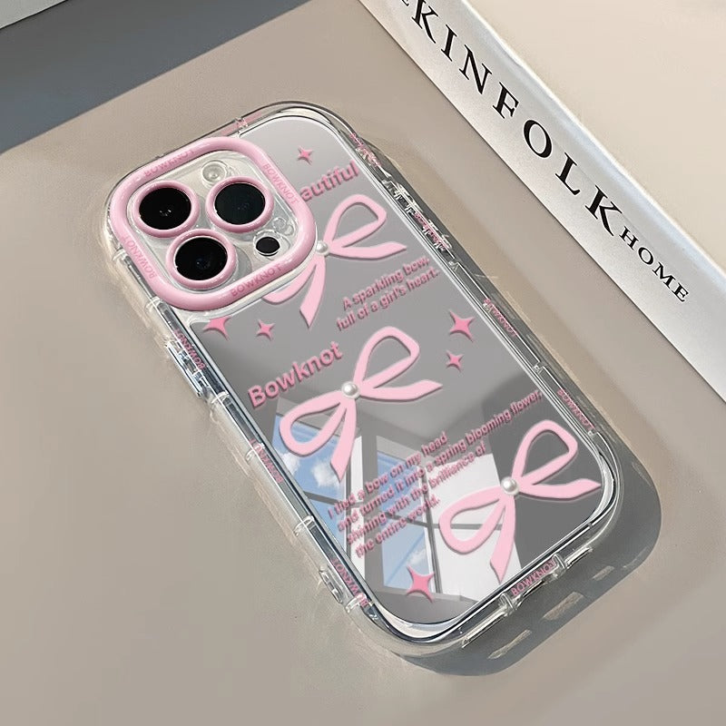 Pink Ribbon Bow Mirror Case