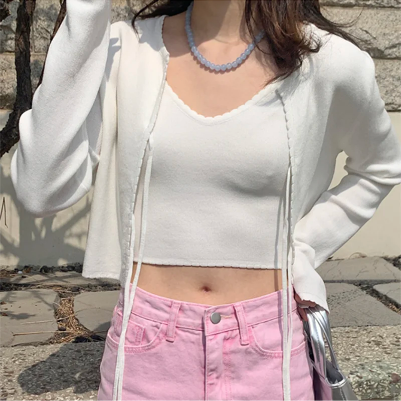 Blue Crystal Beaded Collarbone Necklace