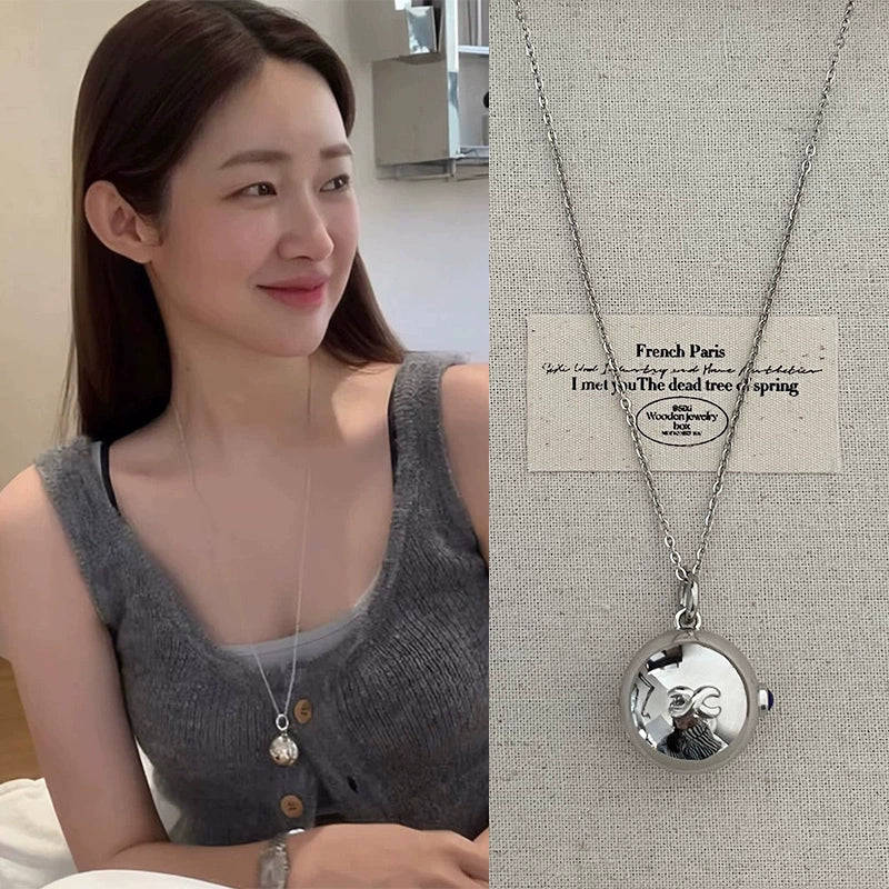 Medieval Woven Silver Pendant Necklace