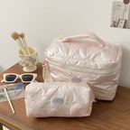 Quilted Bow Makeup Bag