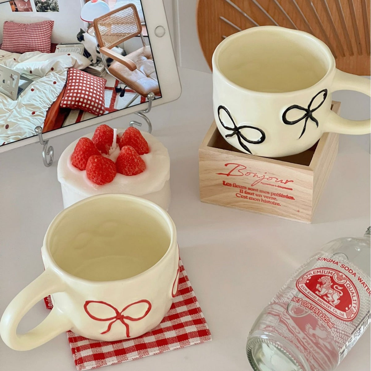 Bow Handle Ceramic Coffee Mug - Modomu