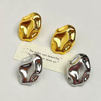 Hammered Metal Stud Earrings