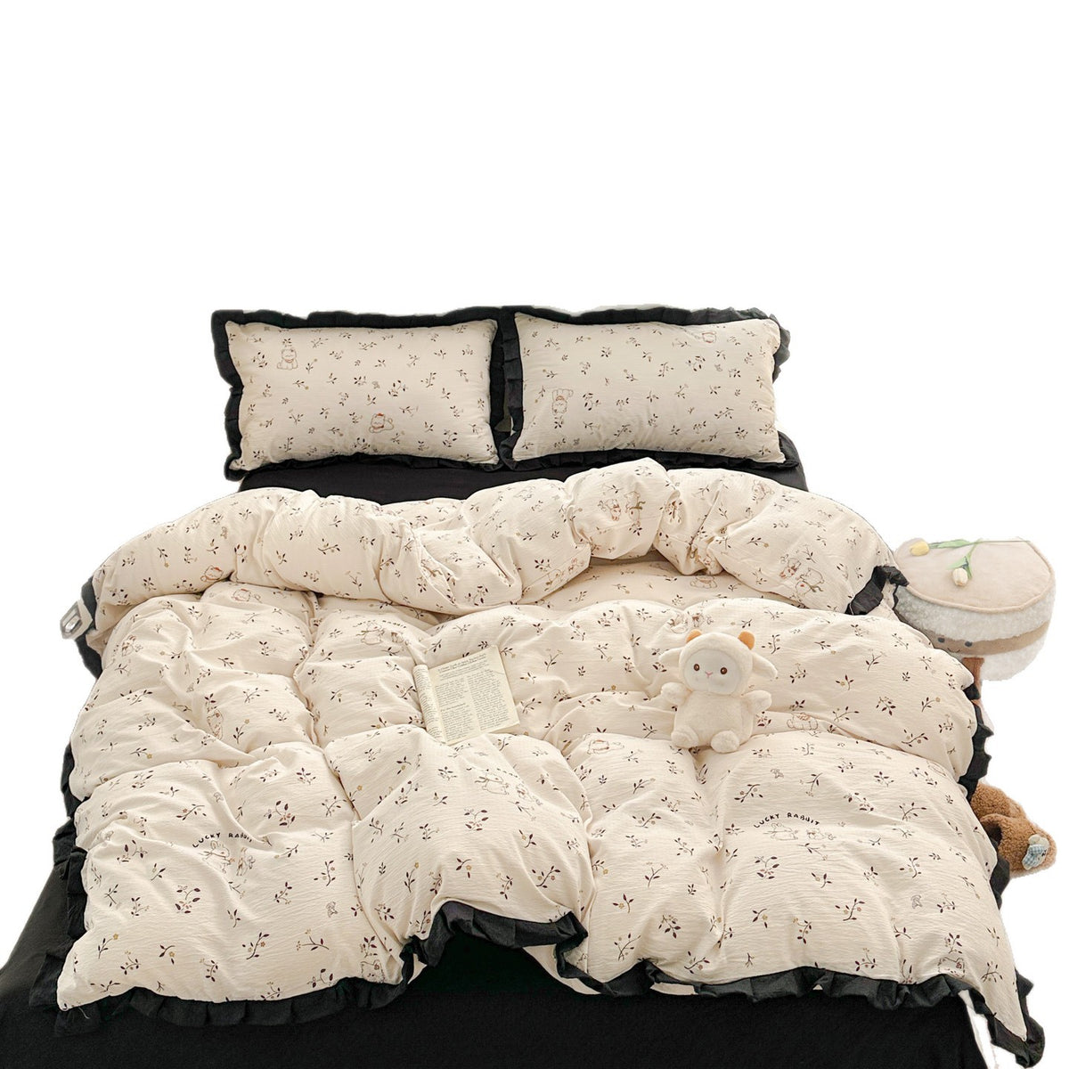 Ruffle Edge Cotton Bedding Set