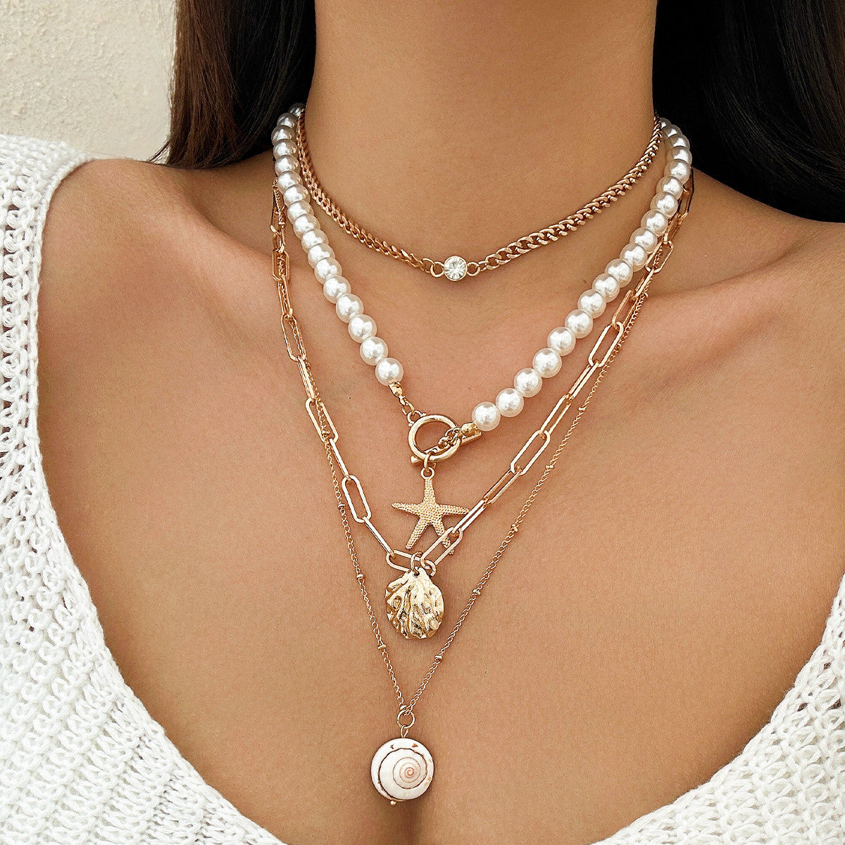 Gold Pearl Necklace