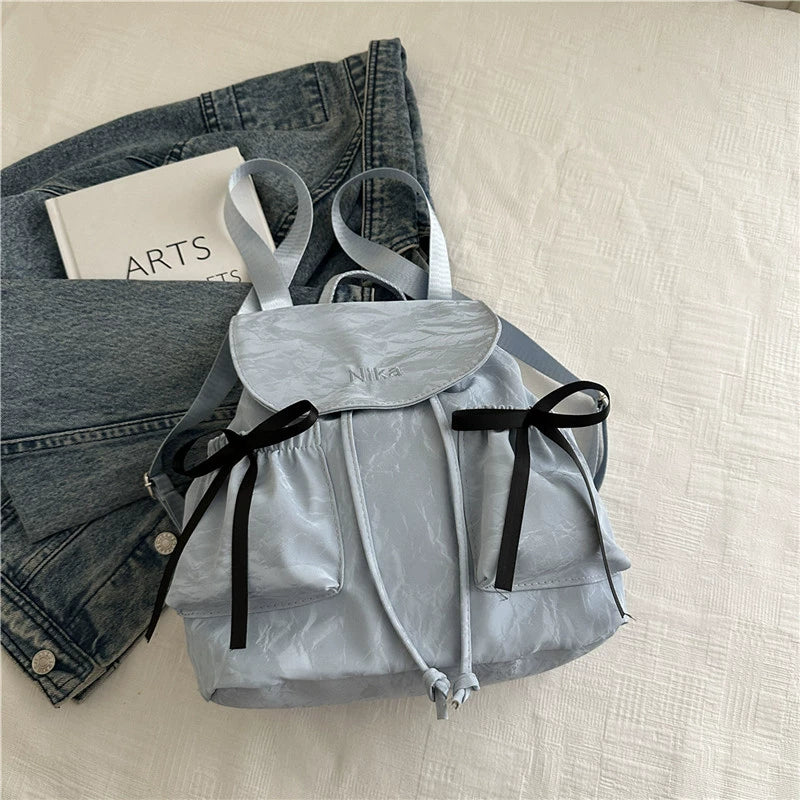 Canvas Backpack With Bow Detail - Modomu