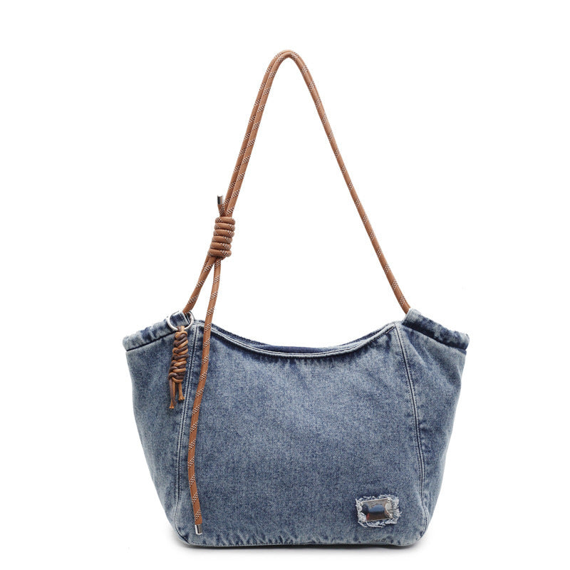 Washed Denim Slouch Tote