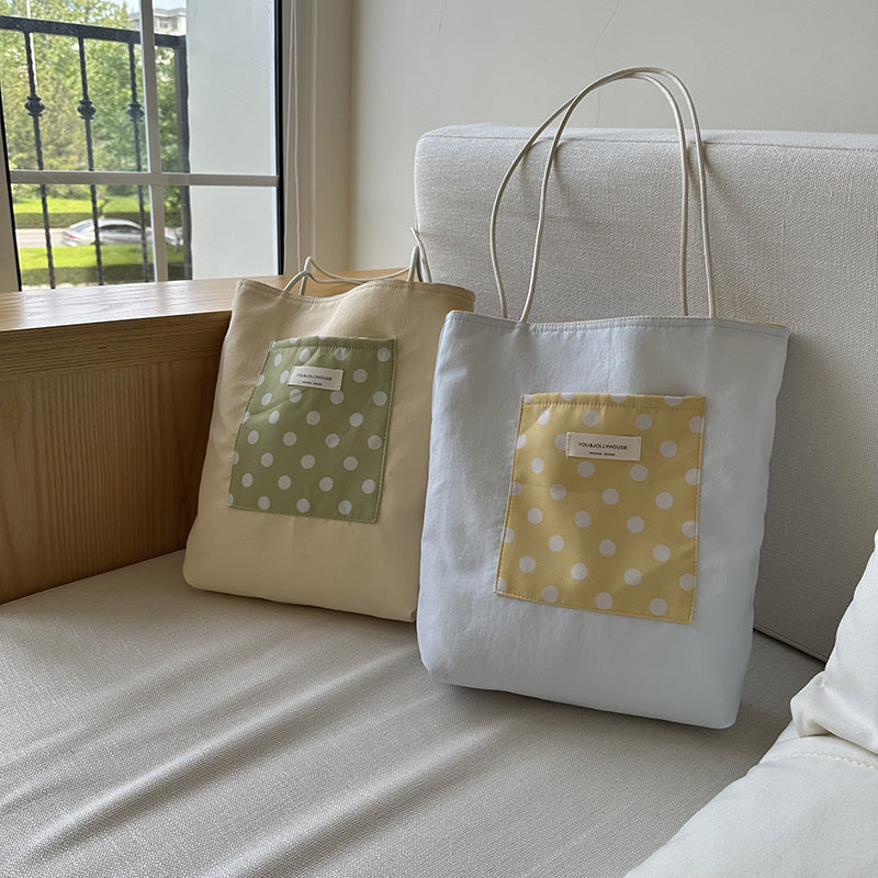 Polka Dot Canvas Tote