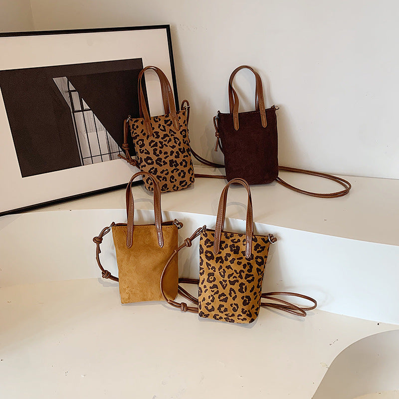 Faux Suede Crossbody Bag