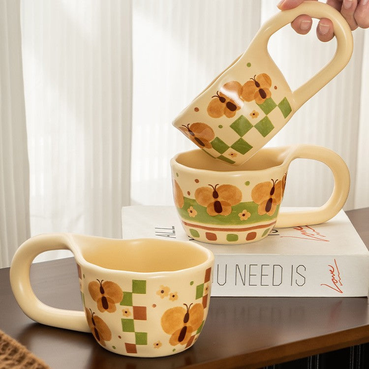 Pastoral Ceramic Lidded Mug