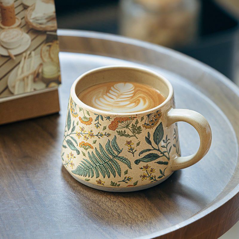 Handmade Floral Ceramic Coffee Mug - Modomu