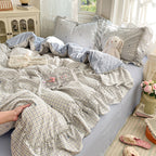 Lace Ruffle Cotton Bedding Set